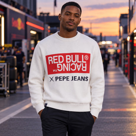 Svetr Pepe Jeans – Red Bull Racing s nápisem – bílý – ilustrační foto (AI)