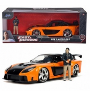 Model Rychle a Zběsile Mazda RX-7 Tokyo Drift 1:24 s figurkou