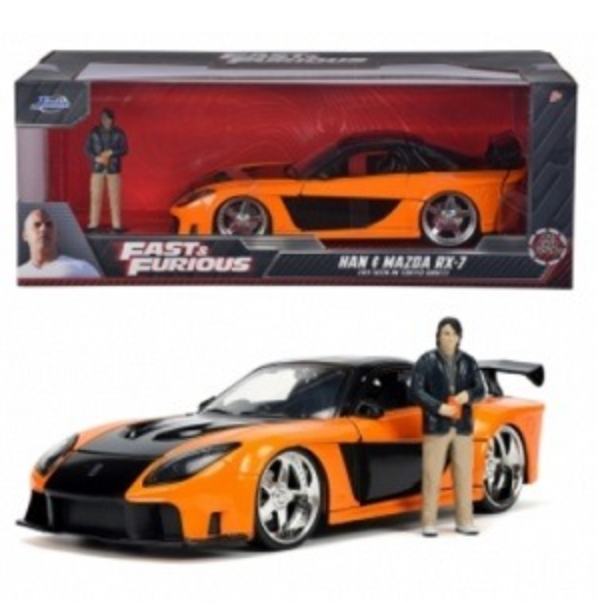 Model Rychle a Zběsile Mazda RX-7 Tokyo Drift 1:24 s figurkou