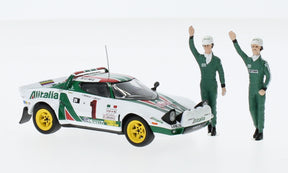 Model Lancia Stratos HF, č. 1, Alitalia, MS v rallye, Rallye Monte Carlo, vítěz Rallye Monte Carlo, série s figurkami, S. Munari/S. Maiga, 1977