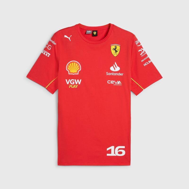 Týmové tričko Charles Leclerc - Scuderia Ferrari F1 červené