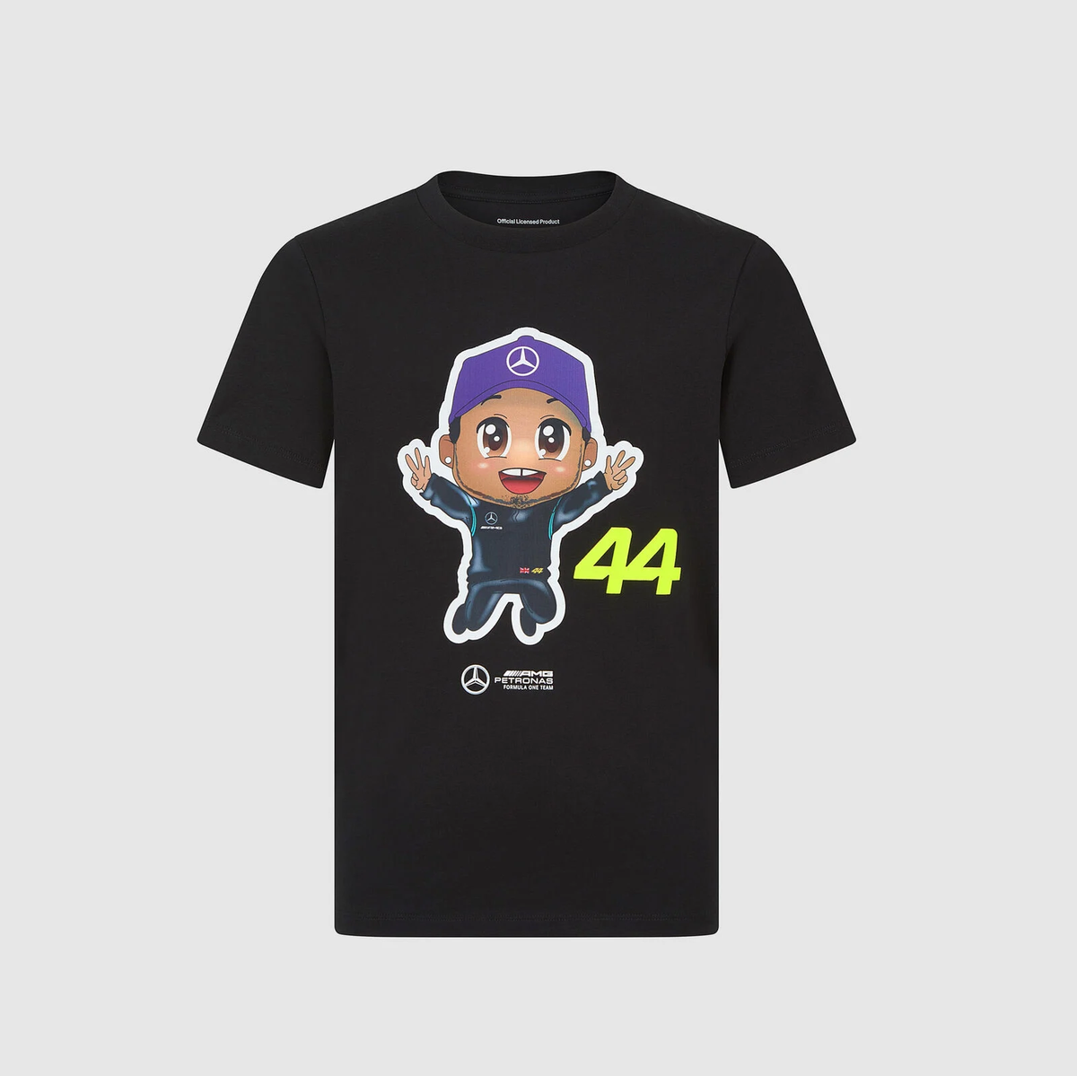 Dětské tričko Lewis Hamilton - Mercedes AMG F1 černé - 152 CM