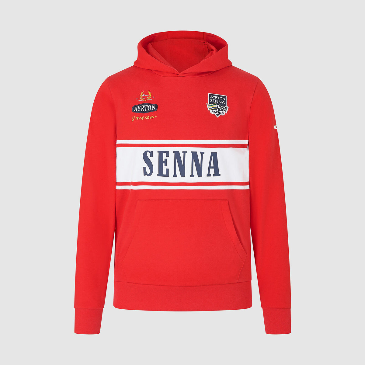 Ayrton Senna mikina Legend červená s kapucí