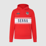 Ayrton Senna mikina Legend červená s kapucí