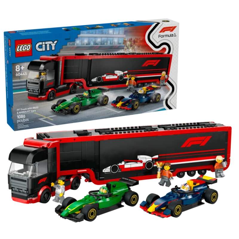 Stavebnice LEGO Aston Martin/Red Bull – kamion Formule 1 – edice City