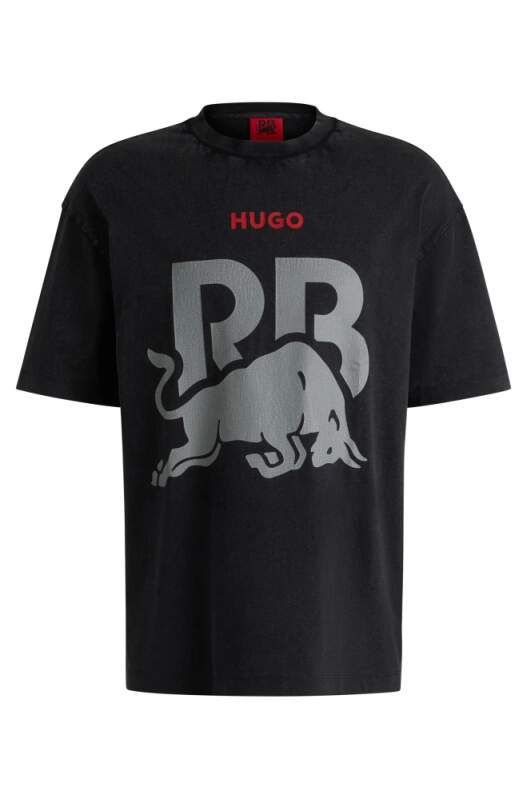 Volnočasové tričko HUGO - Racing Bulls černé