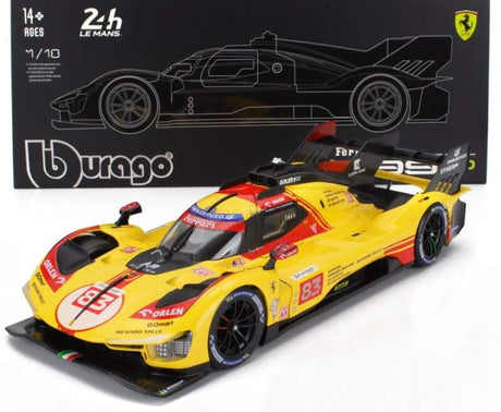 Model Bburago Ferrari 499P č. 83 Le Mans 2024 v měřítku 1:18, AF Corse – edice Deluxe
