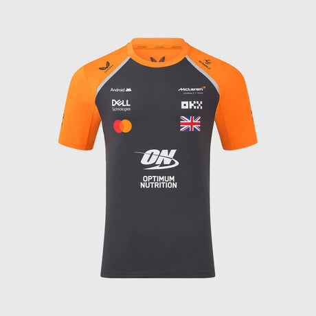 Týmové tričko McLaren F1 Lando Norris s logy sponzorů – tmavě šedé