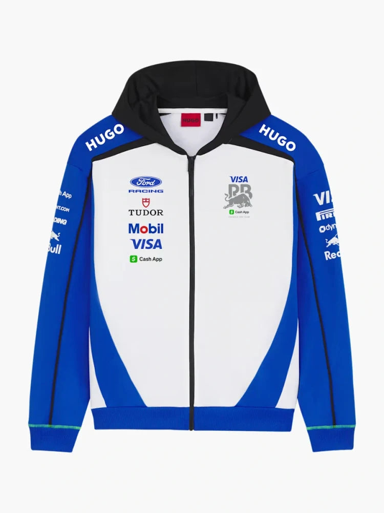 Týmová mikina Visa Cash App Racing Bulls na zip s logy sponzorů – Team Edition
