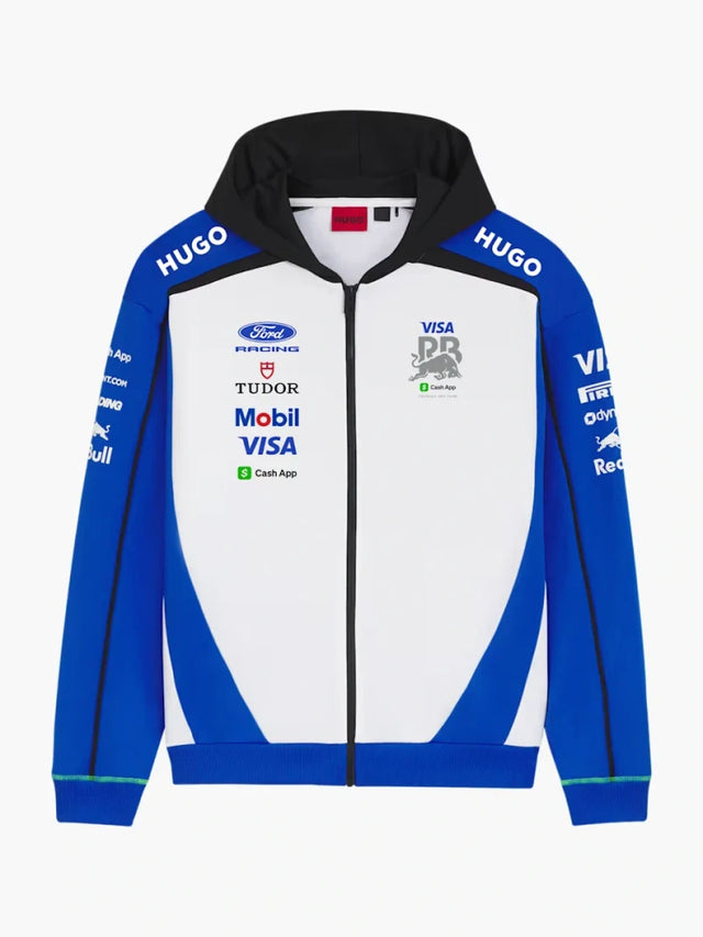 Týmová mikina Visa Cash App Racing Bulls na zip s logy sponzorů – Team Edition