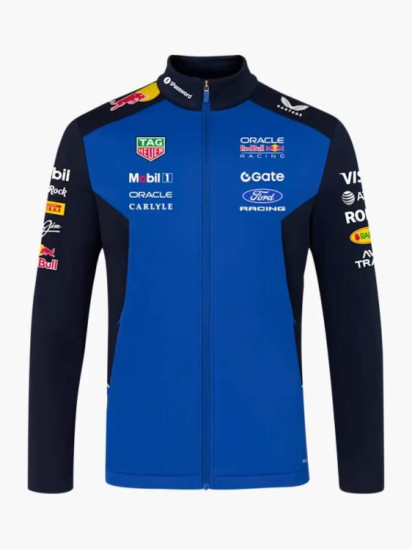 Softshell bunda Oracle Red Bull Racing s logy sponzorů - týmová edice