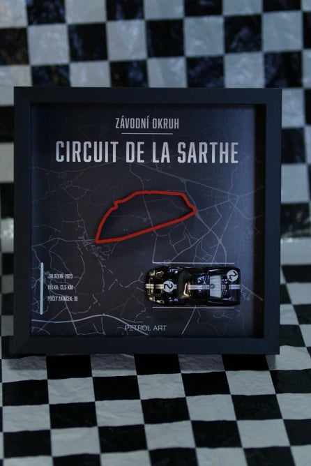 3D rám PETROL ART Le Mans s modelem Ford GT40 MK II Bruce McLaren v měřítku 1:43