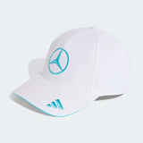 Bílá kšiltovka George Russell Mercedes AMG Petronas F1 x Adidas - týmová edice