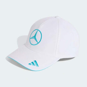 Bílá kšiltovka George Russell Mercedes AMG Petronas F1 x Adidas - týmová edice