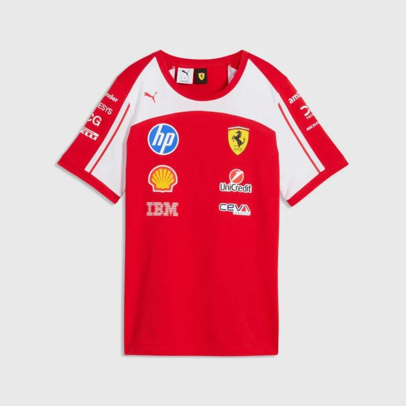 Dámské tričko Scuderia Ferrari F1 x Puma s logy sponzorů - týmová edice