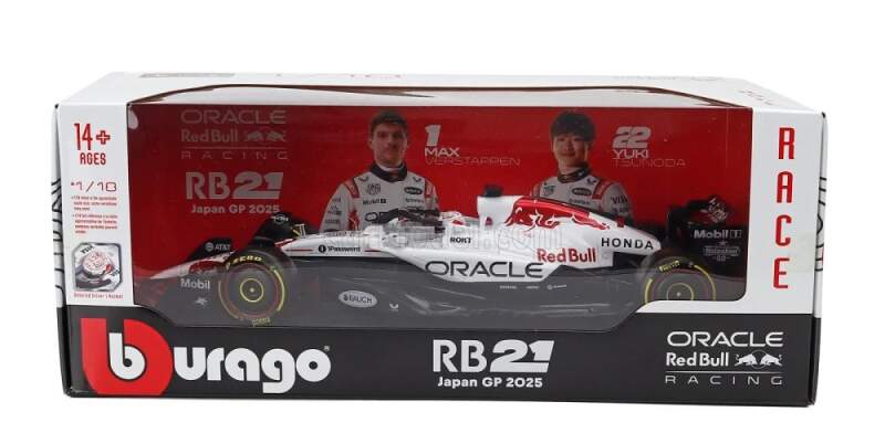 Model Red Bull F1 RB21 BBurago #1 Max Verstappen 2025 - vítěz GP Japonska