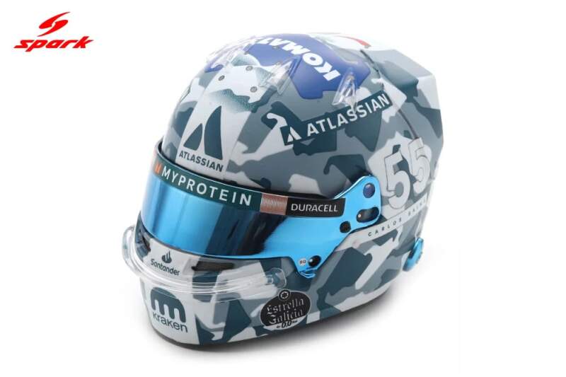 Model přilby SPARK Carlos Sainz Silverstone GP F1 2025