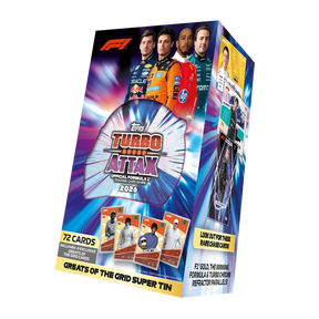 Topps Turbo Attax Formula 1 2026 – plechovka Super Tin Greats of the Grid