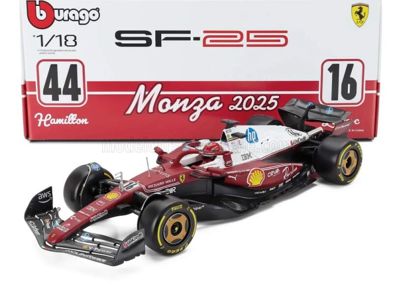 Model Scuderia Ferrari SF-25 BBurago #16 Charles Leclerc Monza 2025