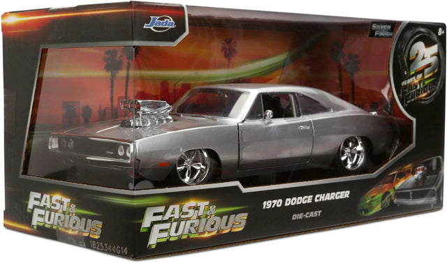 Model Jada Rychle a zběsile 1970 Dodge Charger R/T v měřítku 1:24 – 25th Anniversary Silver