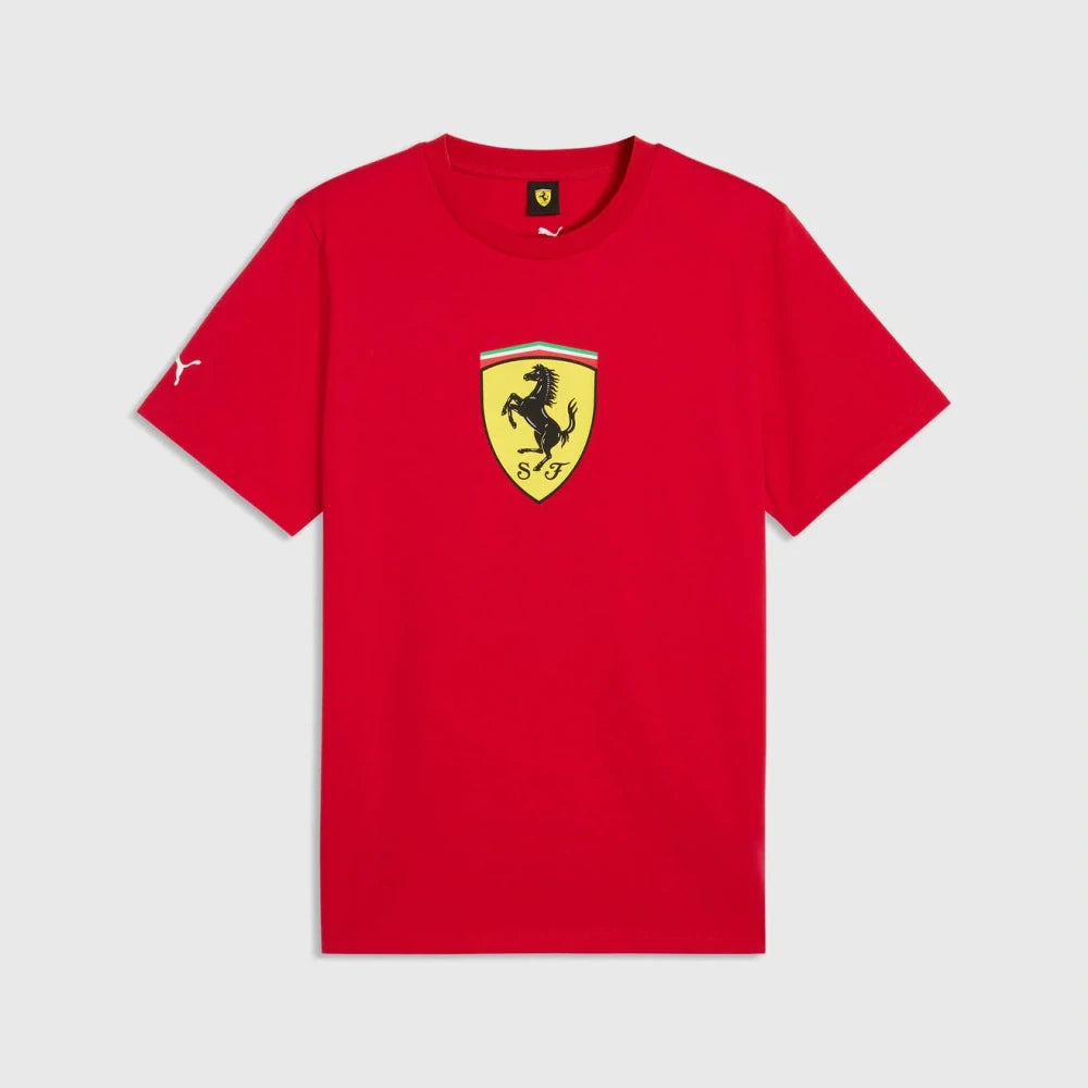 Fanouškovské tričko Scuderia Ferrari F1 x Puma s velkým štítem – červené