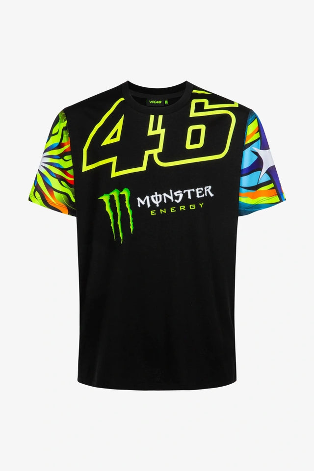 Tričko VR46 Valentino Rossi Monster Energy Dual – černé