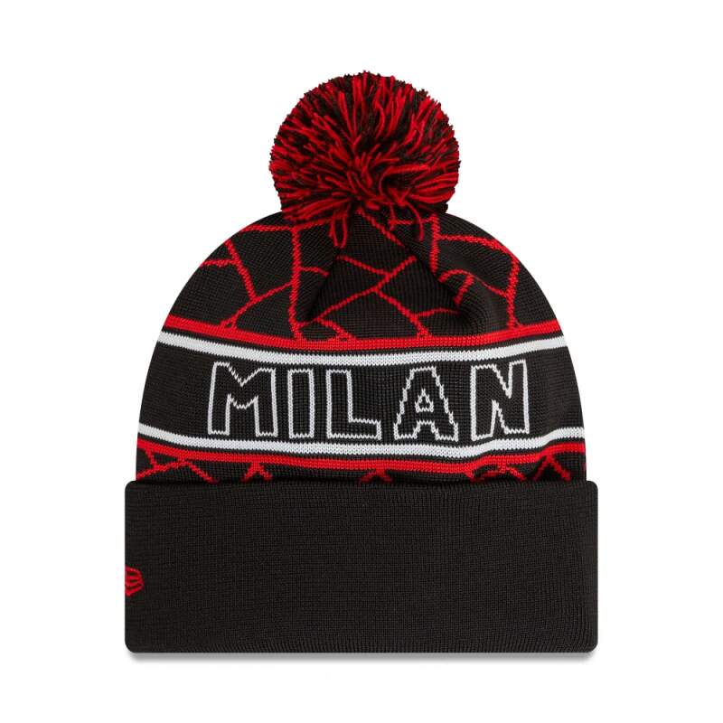 Zimní čepice AC MILAN vintage černá s bambulí