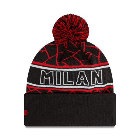 Zimní čepice AC MILAN vintage černá s bambulí