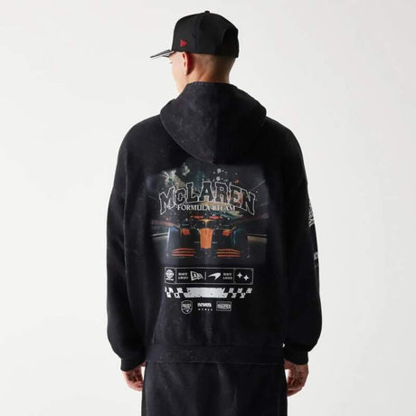 Volnočasová mikina na zip - McLaren F1 NE GRPHC černá washed