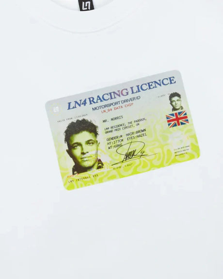 Tričko Lando Norris LN4 LICENSE – bílé
