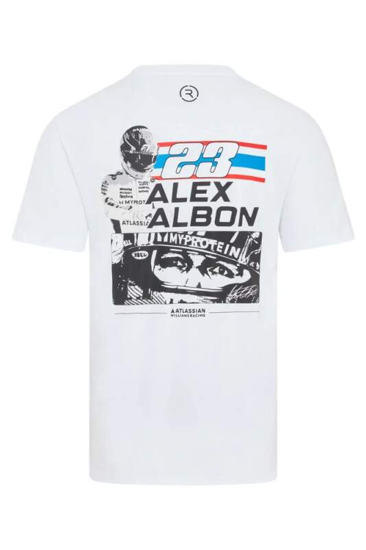 Fanouškovské tričko Alex Albon - Williams Racing F1 bílé - XXL