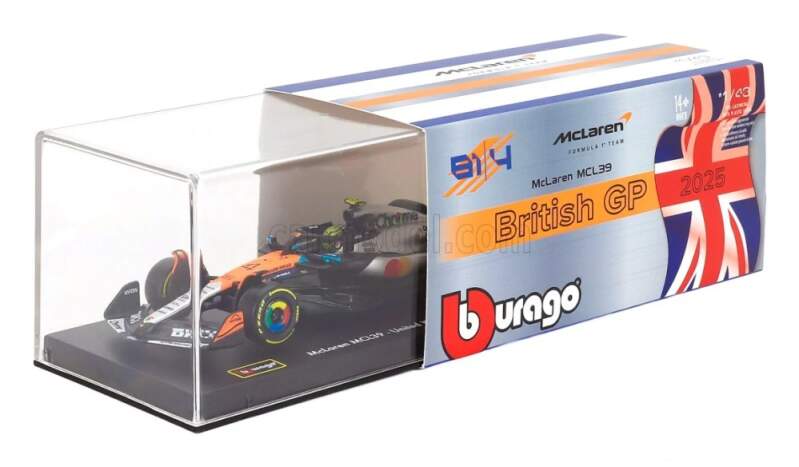 Model McLaren F1 MCL39 BBurago #4 Lando Norris Silverstone 2025 v měřítku 1:43 - Signature