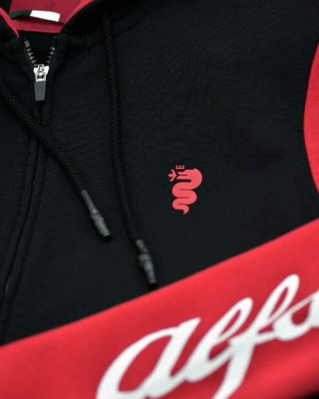 Alfa Romeo mikina na zip s logem AR černá - S