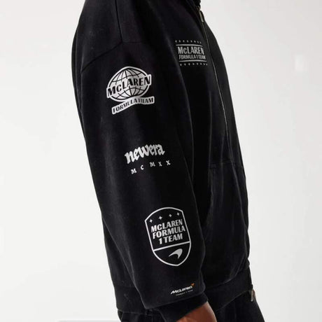 Volnočasová mikina na zip - McLaren F1 NE GRPHC černá washed