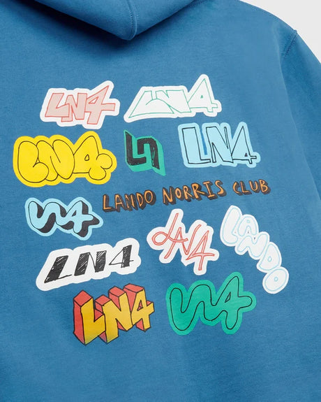 Dětská mikina Lando Norris LN4 STICKER – modrá