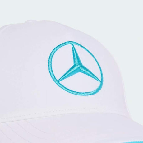 Bílá kšiltovka George Russell Mercedes AMG Petronas F1 x Adidas - týmová edice