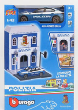 Model Alfa Romeo Giulia Polizia 1:43 + stavebnice policejní stanice