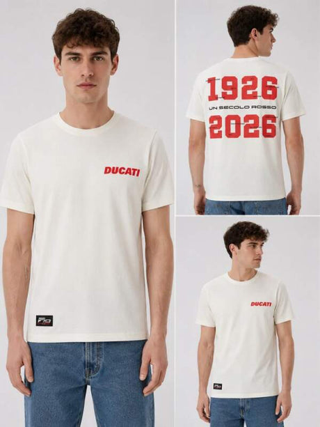 Pánské tričko Ducati Corse bílé - edice 100th years DUCATI