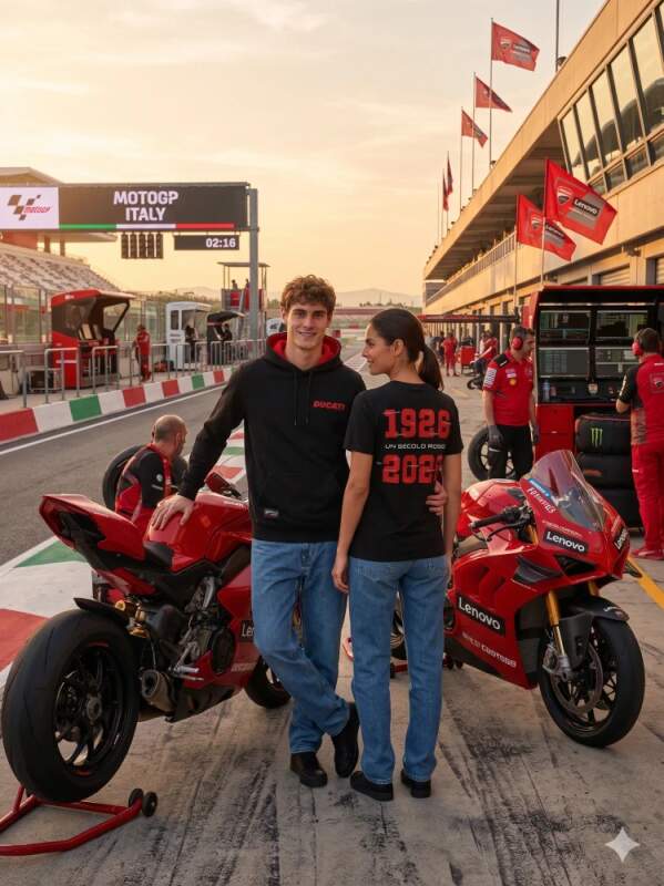 Pánská mikina Ducati Corse černá - edice 100th years DUCATI