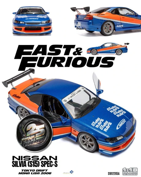 Model Solido Rychle a zběsile Tokyo Drift Nissan Silvia S15 Mona Lisa 2006 v měřítku 1:18
