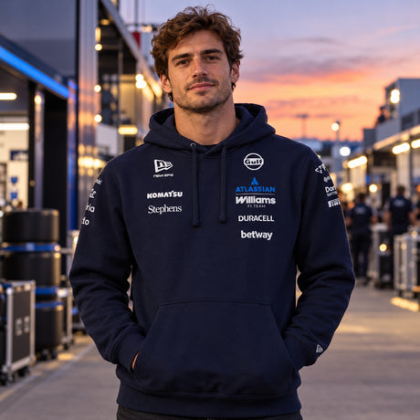 Mikina s kapucí Williams F1 Team s logy sponzorů – Team Edition – ilustrační foto (AI)