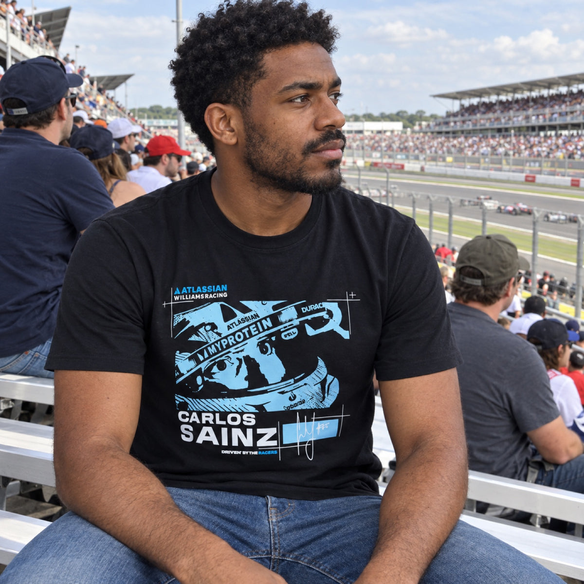 Carlos Sainz Williams Racing F1 Fan T-Shirt – Navy Blue – ilustrační foto (AI)